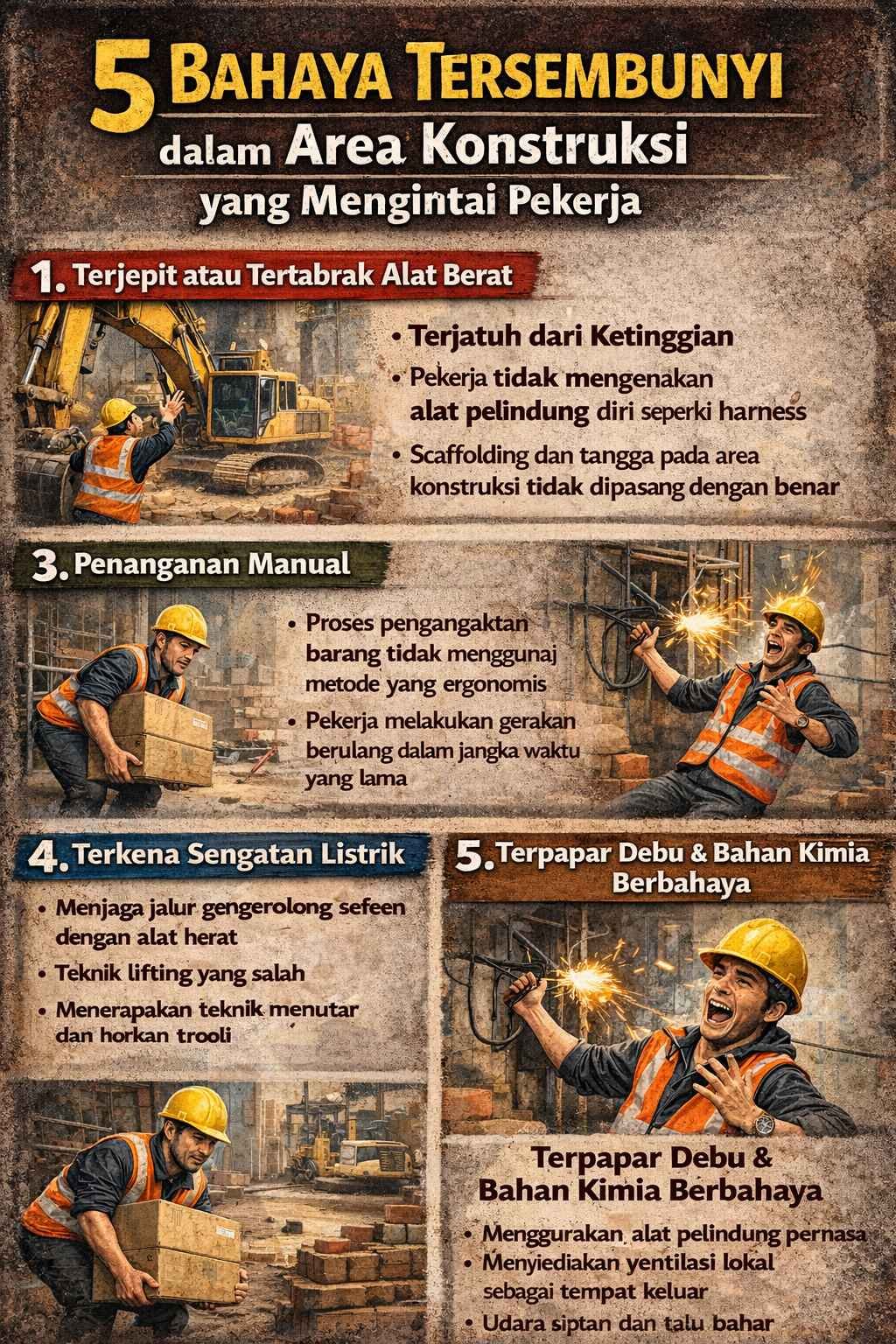 5 Bahaya Tersembunyi dalam Area Konstruksi yang Mengintai Pekerja