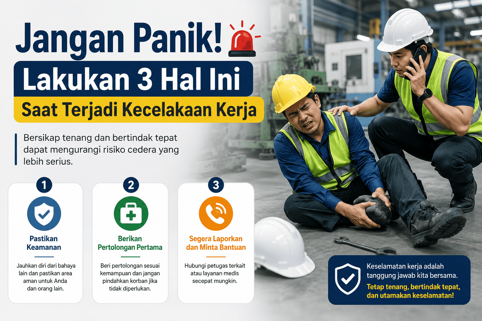 Jangan Panik! Lakukan 3 Hal Ini Saat Terjadi Kecelakaan Kerja
