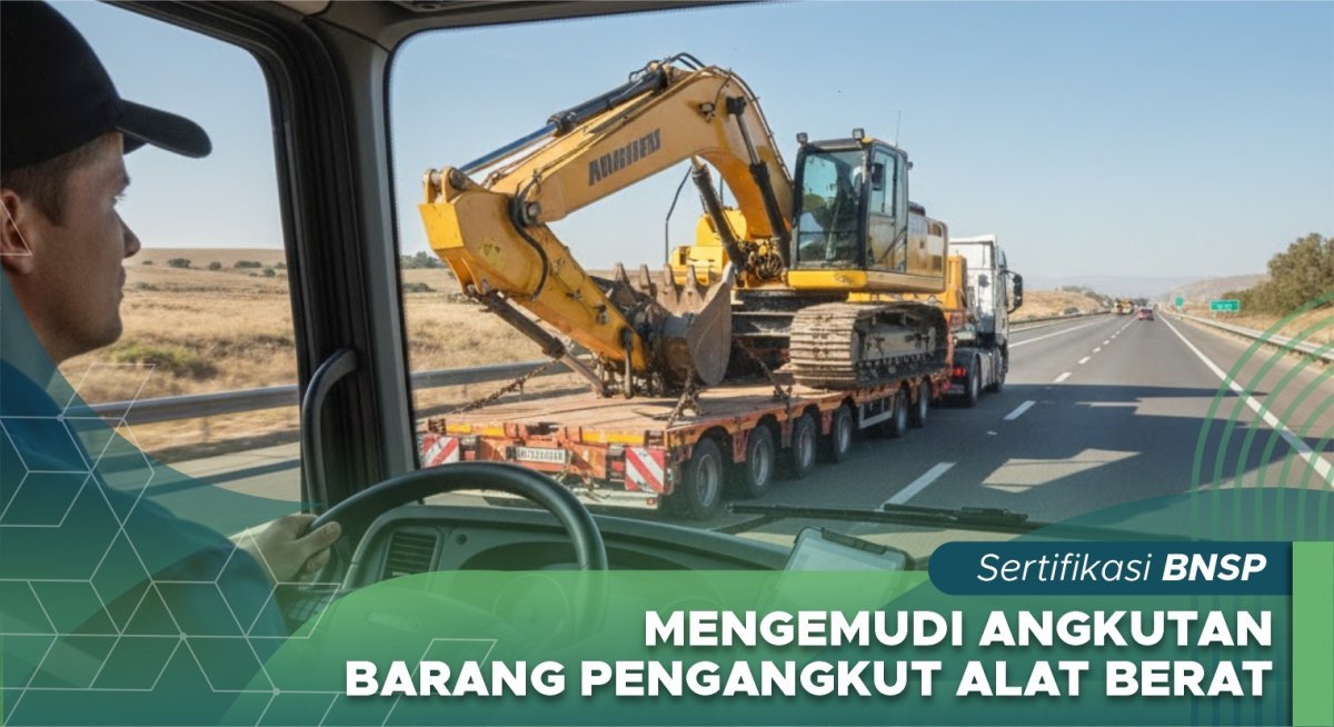 Mengemudi angkutan barang pengangkut alat berat