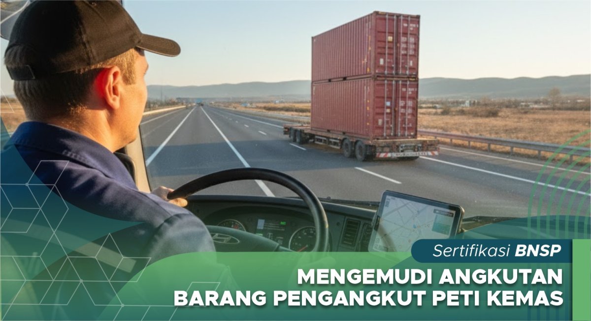 Mengemudi angkutan barang pengangkut peti kemas